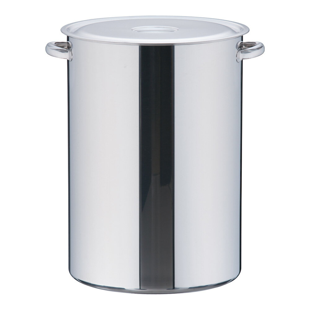 ※代引不可※SA18-8ステンレス 深型寸胴鍋 42cm 給食 飲食店 深型鍋 省スペース プロ仕様の蓋付きなべ (1-0023-0706)