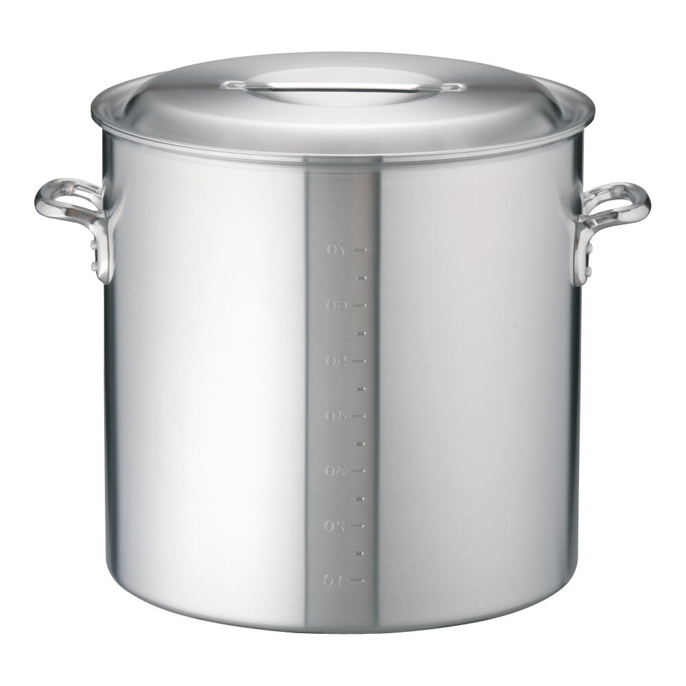 ※代引不可※アルミ DON 寸胴鍋 48cm (蓋付) 業務用鍋 深型 調理鍋 大型 大容量 AKAO ずんどうなべ スープ カレー 飲食店 給食 (1-0031-0111)