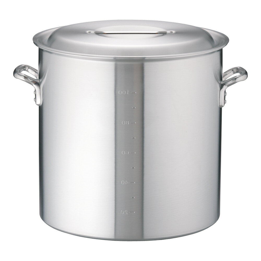 ※代引不可※アルミ DON 寸胴鍋 54cm (蓋付) 業務用鍋 深型 調理鍋 大型 大容量 AKAO ずんどうなべ スープ カレー 飲食店 給食 (1-0031-0113)