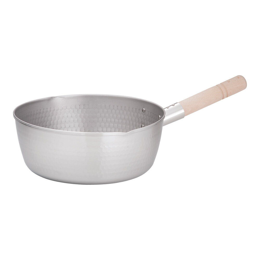 SA21-0 打出 雪平鍋(両口) 27cm 業務用 片手鍋 注ぎ口付き 行平 鍋 和食 飲食店 給食 厨房用品 ガス火専用 IH不可 (9-0043-0405)