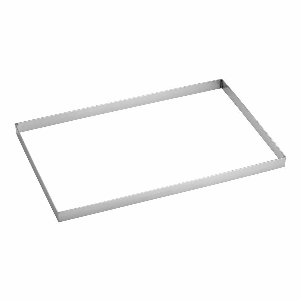 18-8 角リング フレンチ 570×370×H30mm 角型 四角 長方形 製菓用型 底なし ムース型 ケーキ型 焼き型 (9-1075-1302)