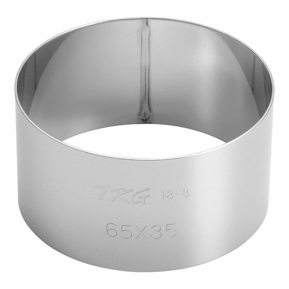 SA18-8 アルゴンセルクルリング丸型 φ65×35 (板厚0.8mm・アルゴン熔接)ケーキ型 焼き型 プチケーキ 底なし ムース型 ケーキリング (1-1085-0513)
