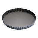 マトファ エグゾパン タルト 共底 332215 φ240mm (24cm)タルトレット型 サイド波模様 フルーツ アップルパイ キッシュ 底が取れないタイプ フッ素加工 離型性抜群 (1-1097-0705)(3)