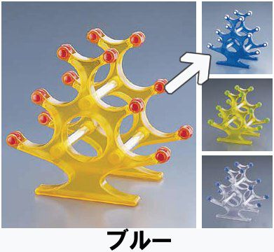 ワイン用品 ワインボトル5本用 アクリル　カラーワインラック5ボトル　WNBR-T　ブルー(9-1940-0802)