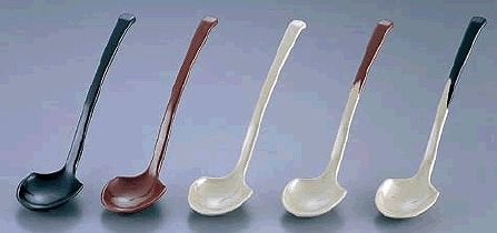 料理演出用品・鍋用小物 あったか鍋小物・お玉 C-69 メラミン ラーメンお玉 マーブル黒(1-2414-0205)