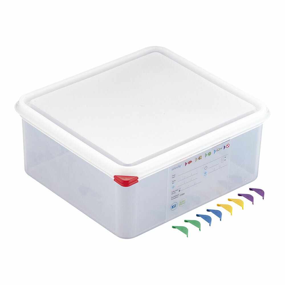 アラベン 密封カバー付食品保存コンテナー　2/3　150mm　470 　プラスチック製 密閉容器 タッパー カラーグリップ付き 色分け保存可能 食器洗浄機対応(9-0128-0111)