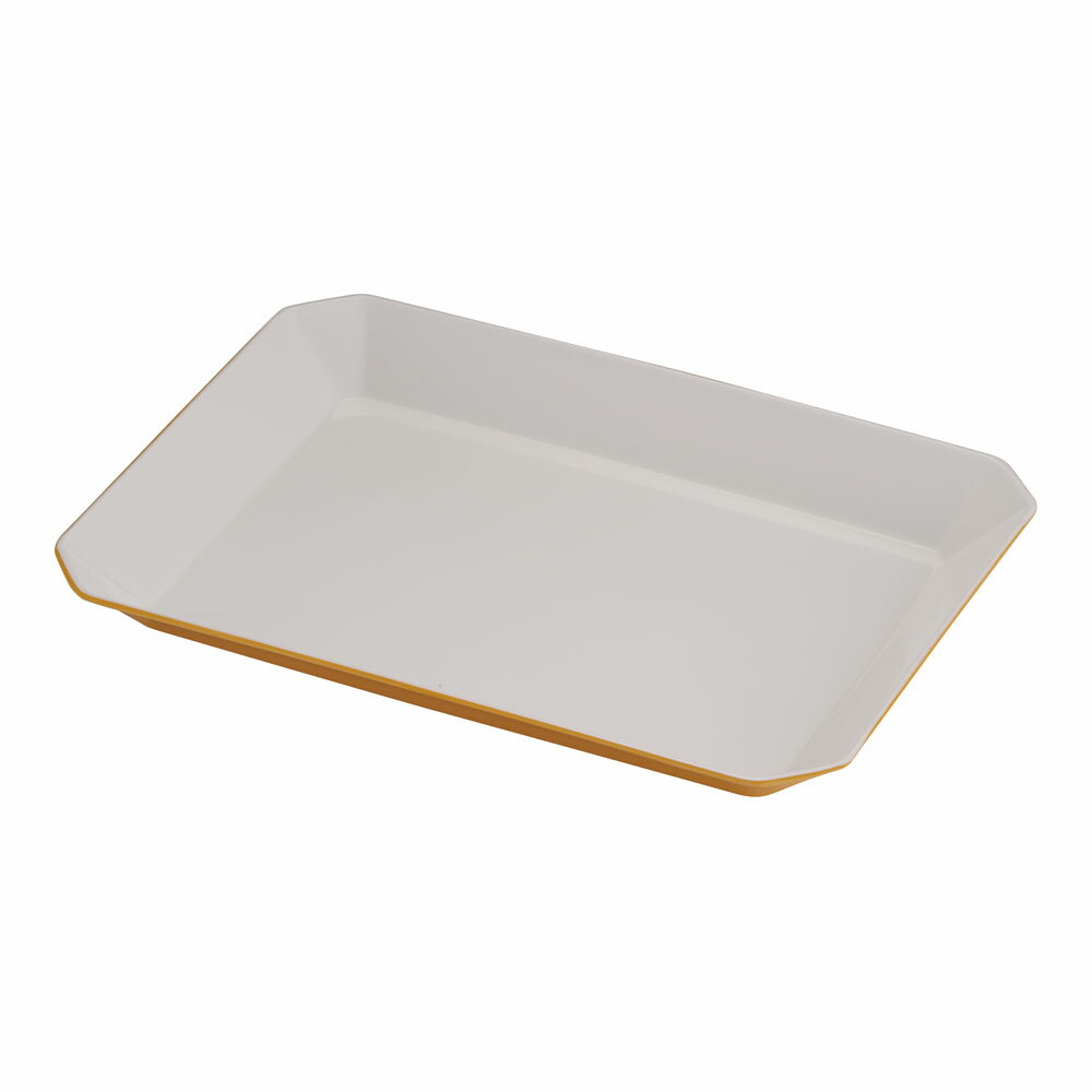 ロイヤルバット T-01　ホワイトイエロー 　メラミン製 トレー 大皿 ディスプレイ お惣菜 デリカ (9-014..