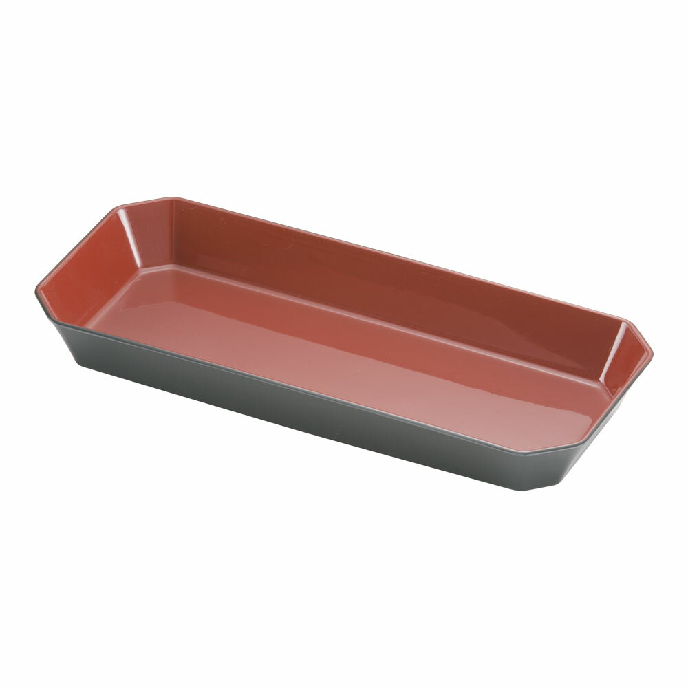 ロイヤルバット T-11　朱 　メラミン製 トレー 大皿 ディスプレイ お惣菜 デリカ (9-0142-0402)