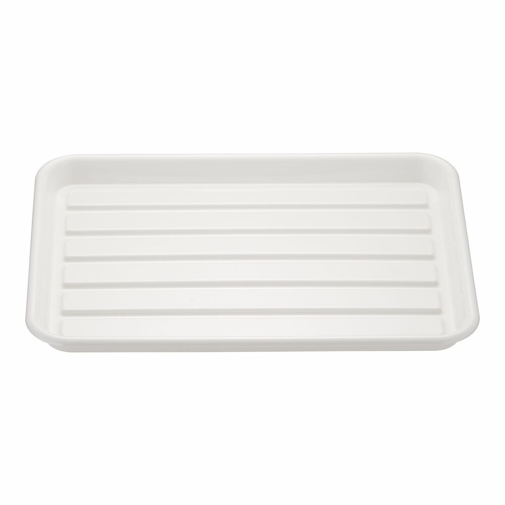 ABS パイレス 小 ホワイト　 　業務用 盛り付け トレー 肉バット 惣菜 ディスプレイ 陳列(9-0143-1101)