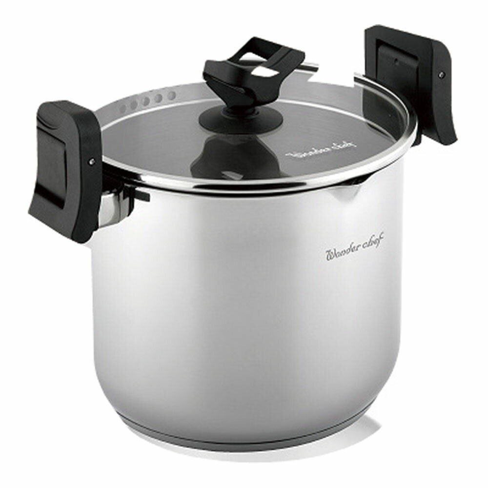 ワンダーシェフ パスタポット　5.3L　LPDA53 　ステンレス製 パスタ茹で鍋 IH対応 蓋ロック可能 湯切り..