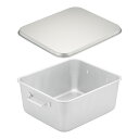 アルマイト 重なるパン箱(蓋付) TA-30(25〜35人対応) スタッキング パン運搬 保管 バット コンテナ 学校給食 フタ付き【ISF_TKG】(9-0...
