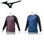 【売切セール】 Mizuno ミズノ (12JA1P84) スポーツ ウェア 冬用グラフィックロングTシャツ ユニセックス 裏起毛 アンダーシャツ