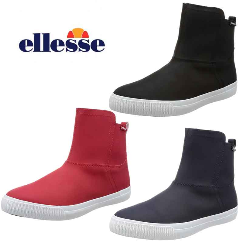 セール ELLESSE エレッセ (V-CU615W) メンズ ティレニアオールウェザー ショートブーツレインブーツ 防水加工 ブラック ネイビー レッド