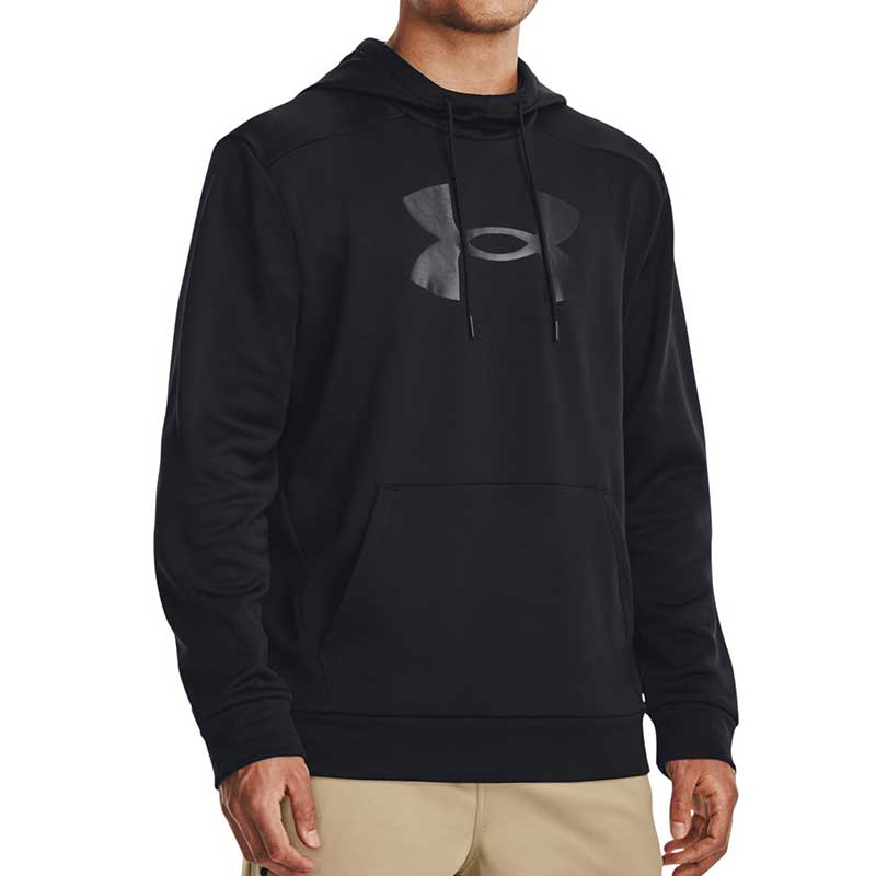 乐天商城 - アンダーアーマー UNDER ARMOUR UAアーマーフリース ビッグロゴ フーディー ブラック 1379743