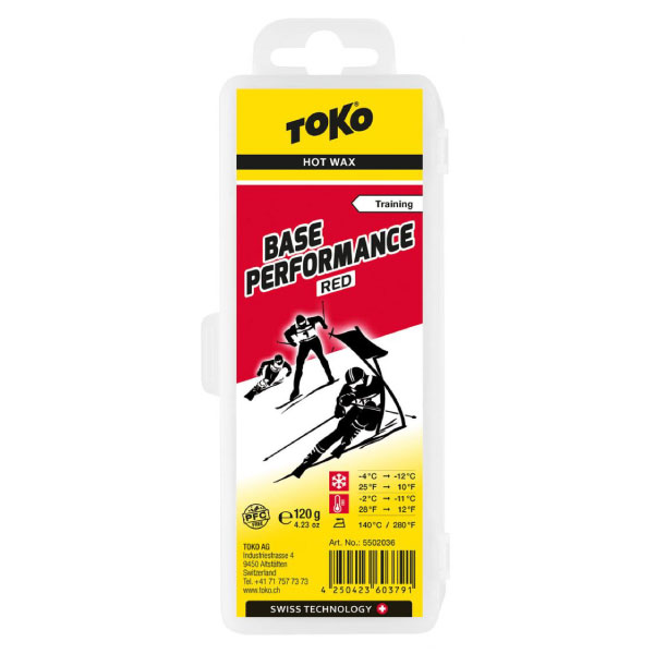 TOKO トコ (5502036) Base Performance ワックス レッド 120g ハイドロカーボンワックス 滑走性 適応雪温-4～-12C 適応気温-2～-11C レギュレーション対応 スノーボード スキー ウィンタースポーツ メンテナンス 冬 アルペン 雪山 チューンナップ
