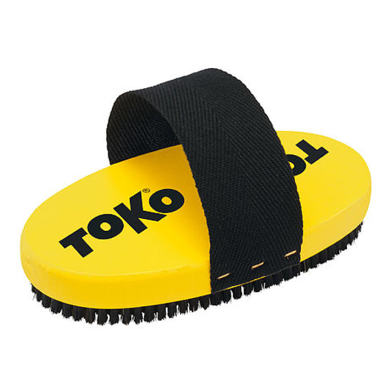 TOKO トコ (5560011) 馬毛オバールブラシ 毛足10mm 最終仕上用 ストラップ付き 持ちやすい スキー スノーボード スノボー メンテナンス メンテ用品
