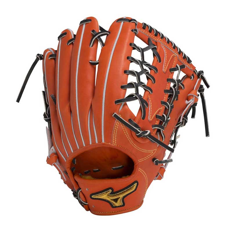 ミズノプロ 硬式 限定皮革 プレキシーキップレザー 外野手用 サイズ18N 右投げ スプレンディッドオレンジ×ブラック 1AJGH10507