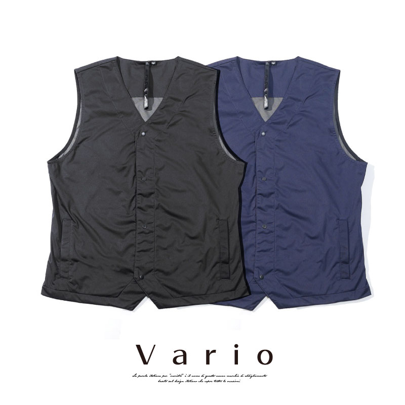COVERWORK カヴァーワーク (V-23011) 防風ストレッチジレ メンズ ベスト 動きやすい シンプルなデザイン vario バリオ 秋冬