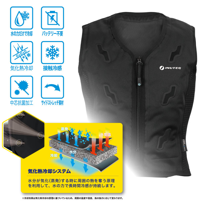 ビッグボーン (TL611) INUTEQ ウォーターベスト BODYCOOL SMART-X ブラック メンズ レディース ユニセックス