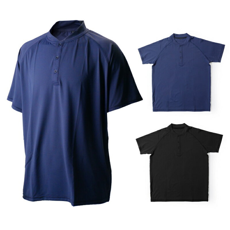 乐天商城 - COVERWORK カヴァーワーク グリッドメッシュヘンリーネックシャツ 半袖 S M L LL 3L ブラック ネイビー メンズ レディース ユニセックス TMF-3477