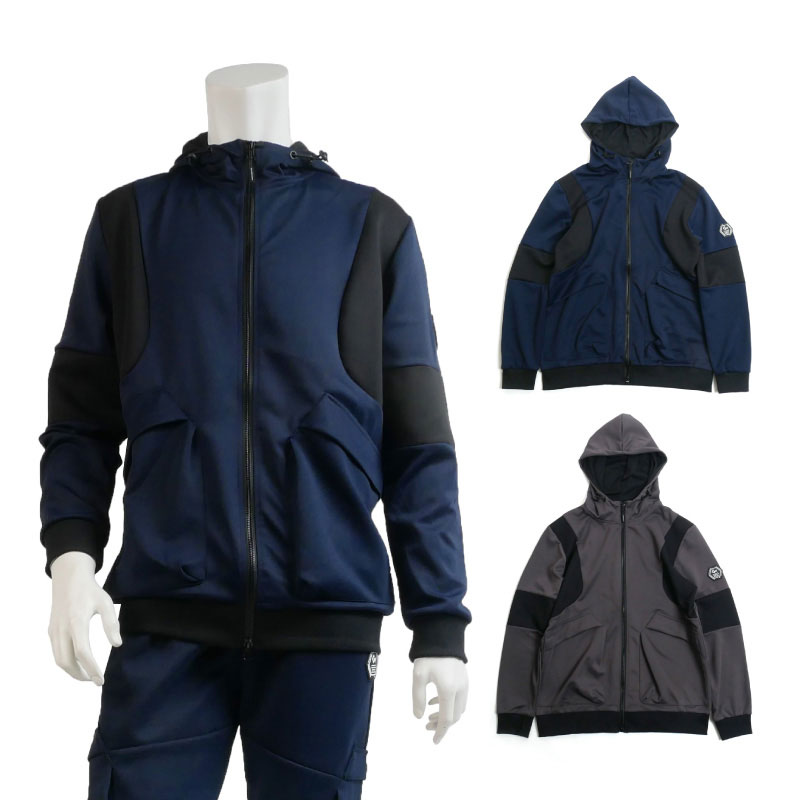 Sweat - COVERWORK カヴァーワーク ダンボールニットスウェットパーカー セットアップ対応 S M L LL 3L 4L グレー ネイビー TMF-7090