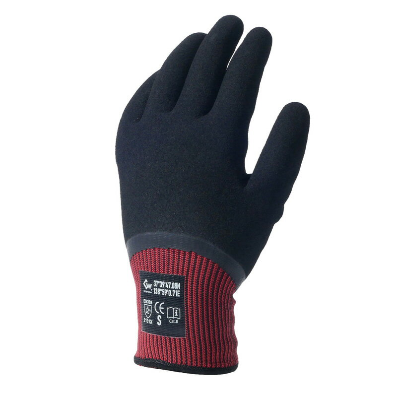 COVERWORK カヴァーワーク 防寒アクリル起毛二重原手 天然ゴムカバーリングコート手袋 S M L LL 赤 メンズ レディース ユニセックス FT-33...