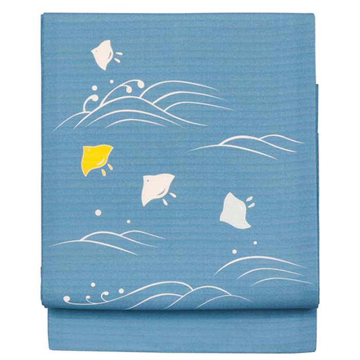 お値下げ中！〔新品〕夏帯　名古屋帯 波模様 青色 楽天市場】帯 波の通販