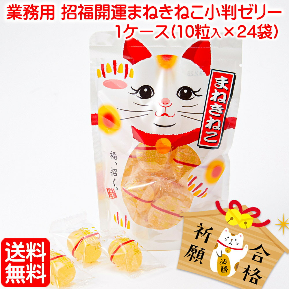 「 業務用 まねきねこ 小判 ゼリー ( グミ ) 1ケース(10粒入×24袋)」 送料無料 業務用 招き猫 ぐみ グミ バレンタインデー 招きねこ 猫 駄菓子 イベント 受験 受験生 合格祈願 激安 粗品 ゼリー 景品 駄菓子 義理チョコ 大量 友チョコ 格安 ホワイトデー お返し 職場 個包装