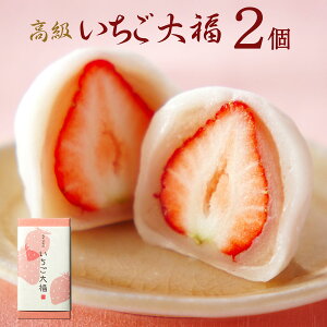 バレンタインギフト:いちご大福2個箱 | 白あん 大粒苺 ホワイトデー 母の日 ギフト 京都 和菓子 銘菓 取り寄せ 通販 人気 絶品 有名 苺大福 【消費期限は発送日含め2日間※到着日当日まで】【北海道・秋田・青森・沖縄・その他は発送不可】