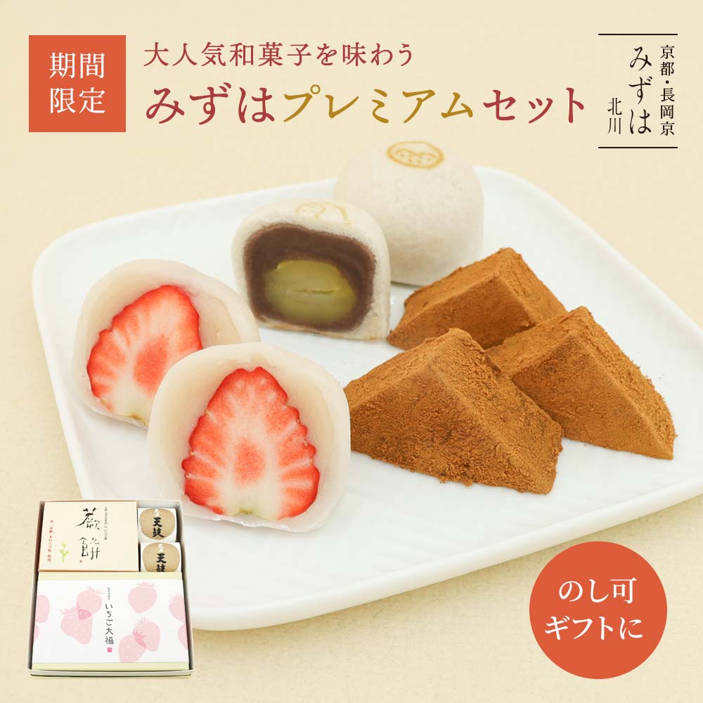 みずはプレミアムセット【のし紙可】 | いちご大福6個・本わらび餅250g・天上天鼓 | 白あん 大粒苺 ギフト 和菓子 取り寄せ 通販 人気 有名 苺大福 【いちご大福の消費期限は到着日当日】【北海道・秋田・青森・岩手・沖縄への発送不可】 保存料不使用