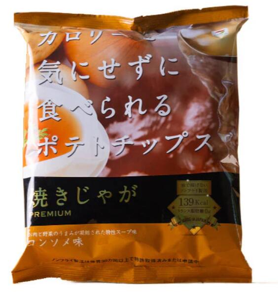 カロリーを気にせずに食べられるポテトチップス 焼きじゃが PREMIUM コンソメ味　31g×12袋
