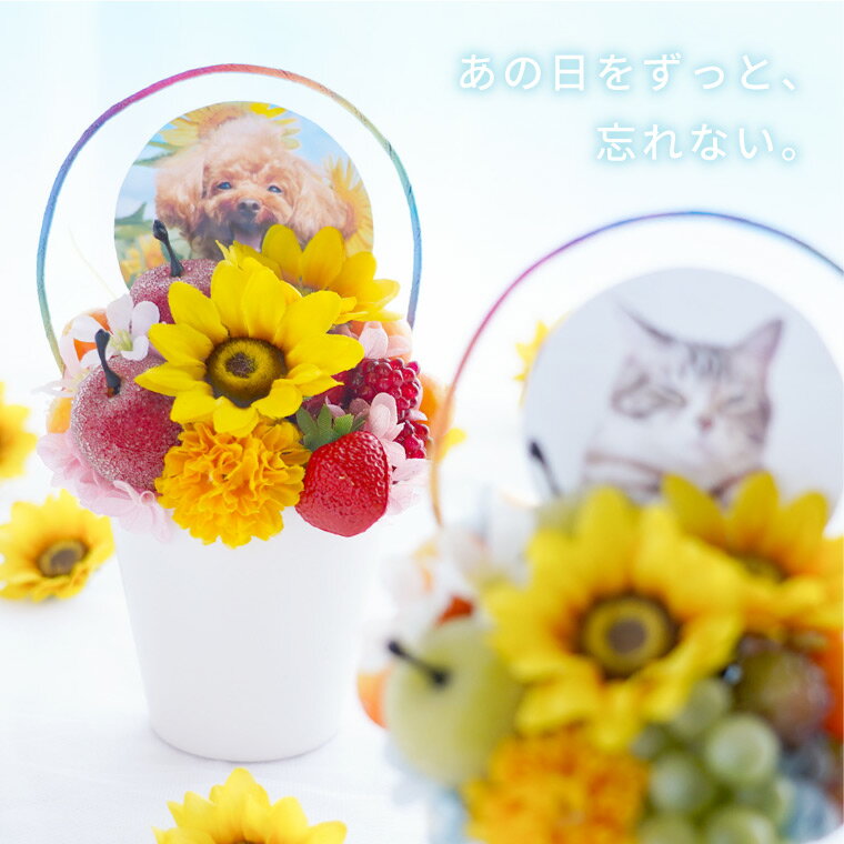 【日付指定可】お彼岸 お供え 花 プリザーブドフラワー 仏花 ペット お悔やみ お彼岸『 虹の橋 ひまわ..