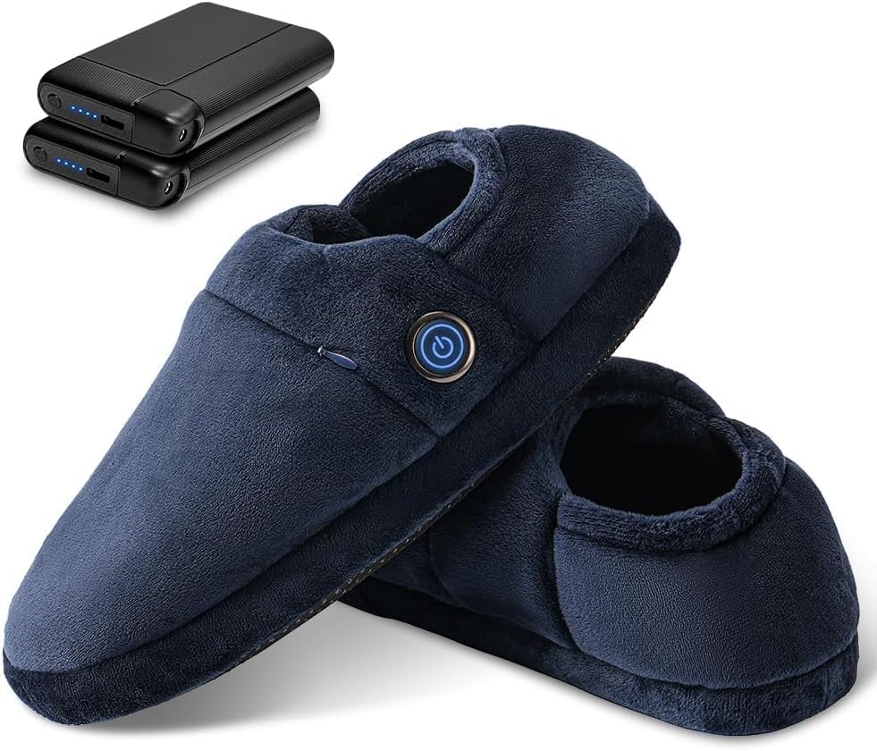 【5秒速暖】電気フットウォーマー 加熱スリッパ 8000mAhバッテリー2個付属 3段階温度調節 45〜65℃ 男女兼用 室内用 洗濯可能 防寒対策