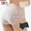 【24Hくい込みにくい】肌感覚 ショーツ 3枚セット【締め付けないショーツ】 さらり 軽やか しっかり補整 サラっと シアー 補整 下着 極薄 ヒップアップ 小...