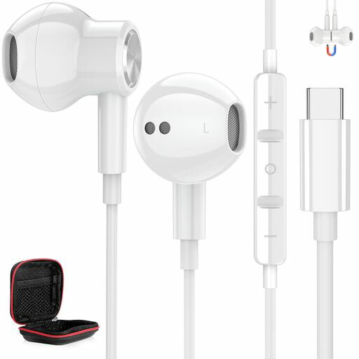 タイプ C イヤホン 有線 マイク付き【最新DACチップ内蔵・HIFI】通話可能 USB TYPE C イヤフォン 対応IPHONE 15/IPAD PRO AIR 4/5/IPAD 第10世代/MINI