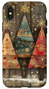 iPhoneX/XS素朴なクリスマスツリーパインウッドクリスマススマホケース