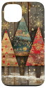 iPhone13素朴なクリスマスツリーパインウッドクリスマススマホケース