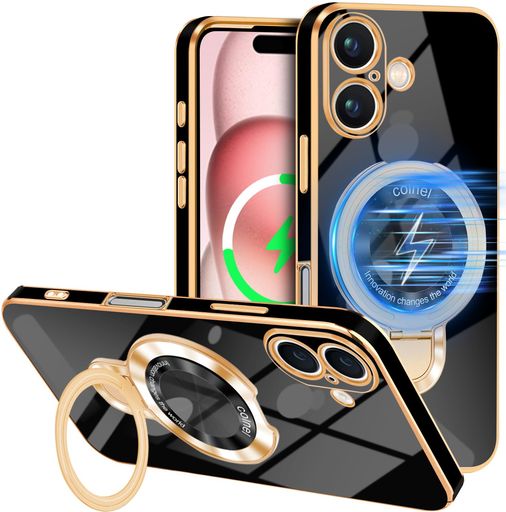 iPhone16ケースTPUMagsafe対応リング付き多機能スタンド液状シリコンiphone16カバースタンド内蔵縦横両対応米軍MIL規格耐衝撃落下・すり傷防止衝撃吸収薄型超軽量黄変なしストラップホール付き