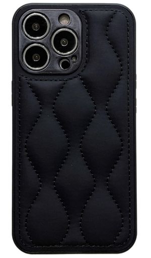 JinrayplusiPhone13ケース対応トレンド韓国おしゃれ簡単な水波紋ダウンジャケットソフトケース軽量薄型耐衝撃シンプルファッションiphoneカバースマホケース(iPhone13黒#1black)