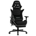 VESTEX(ベステックス)S2シリーズゲーミングチェアフットレスト付ホワイト高撥水メッシュファブリックポケットコイル入り低座面振動機能付きランバーサポート背面ポケット付3Dワイドアー…