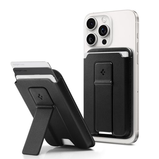 SPIGEN MAGSAFE対応 カードケース キックスタンド付き IPHONE 15 IPHONE 14 IPHONE 13 IPHONE 12 対応 マグネット スマホ カードケース マグネット付着 交通系 ICカード スマートフォールド2