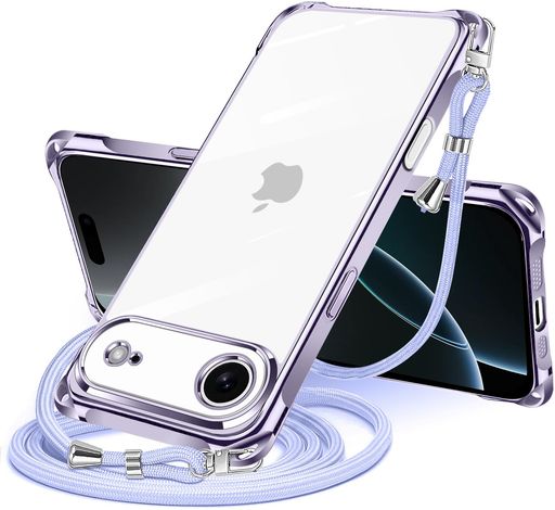 Rakuten - NISIILNGiPhoneAir用ケースクリアショルダーiPhoneairスマホケースアイフォンAirカバー肩掛け斜めかけ縄掛けケース透明薄型軽量耐衝撃TPUストラップ付き紐付き斜めがけ織りストラップ付き