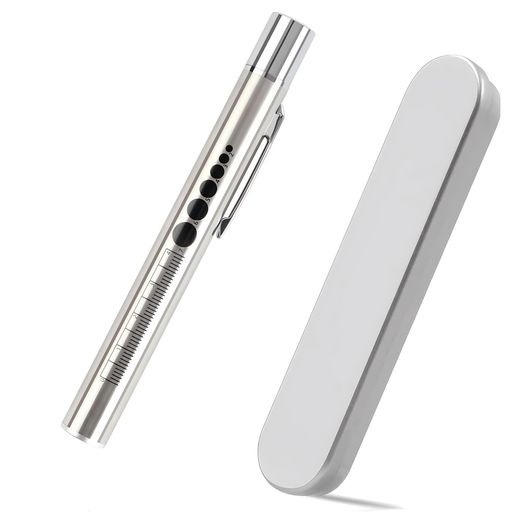 懐中電灯 暖色光/白色光2色LED USB充電タイプ ペンライト 携帯便利 ペン型ライト キャンプ アウトドア 夜勤用 (シルバー)