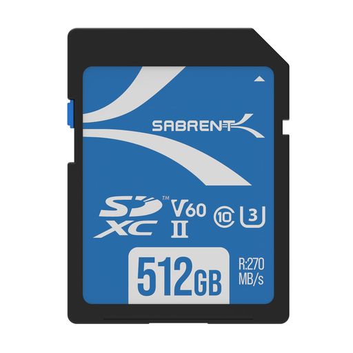 SABRENT SDカード 512GB SDカード V60 メモリーカード UHS-IIメモリーカード 270MB/秒の高速転送 キヤノン 富士フイルム パナソニック ニコン その他のあらゆるUHS-IIカメラと互換性あり SD-TL…
