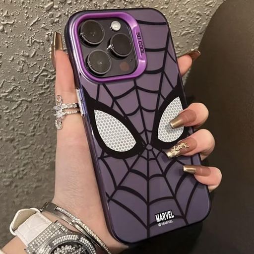 인기 iPhone 14 Pro Max 용 케이스 스파이더 맨 iphone 용 보호 커버 애니메이션 만화 멋쟁이 스마트 폰 케이스 캐릭터 범퍼 렌즈 보호 무선 충전 대응 아이폰 14 ProMax 용 B