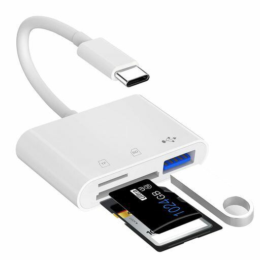【USB C - USB OTGアダプター】このマイクロSDカードアダプターを使用すると、USBフラッシュディスク、マウス、キーボード、カードリーダー、カメラ、プリンター、ハードドライブ、その他多くのUSB接続デバイスなどのUSB周辺機器を接続できます。 このアダプターを使用してキーボードを USB C スマートフォンに接続すると、より高速なタイピングやチャットをお楽しみいただけます。 【デュアルカードスロット】USB C SDカードリーダーは抜き差しが簡単で、SD、SDHC、SDXC、MICROSD、MICROSDHC、MICROSDXCと互換性があり、あらゆる種類のダッシュカム/トライアルカメラ/デジタルカメラメモリカードに対応、最大2TBの容量 。 標準の USB ポートは、カメラ、USB フラッシュ ドライブ、U ディスク、ハード ドライブ、キーボード、マウス、プリンターなどを USB-C デバイスに接続する USB アダプターとして機能します。 【写真家向けツール】IPHONE 15用のSDカードリーダーは、一眼レフカメラ用の写真アクセサリーです。 ダウンロードするアプリはありません。