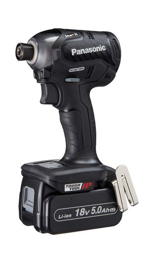 パナソニック充電インパクトドライバー18V5.0AH電池パックx2個充電器大収納ケース付デュアル(14.4V/18V)スマートBL170N・M(18V使用時)IP56EZ76A1LJ2G-Bブラック