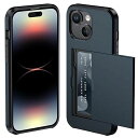 iPhone15用ケースカード収納背面米軍MIL規格耐衝撃最強アイフォン15ケースICカード収納落下防止全面保護指紋防止滑り止め擦り傷防止ブルー