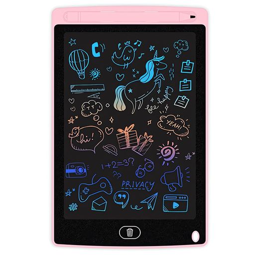 電子パッド電子メモ帳デジタルメモ8.5インチカラフル書き削除ロック機能搭載電池交換可能LCD液晶画面磁石電子黒板お絵かき計算単語帳学習打ち合わせ伝言ボード(ピンク)