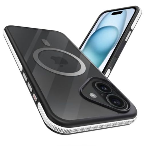 coiwantungiPhone16MagSafeケース耐衝撃滑り止めアイフォン16スマホケース【新しい衝突防止ストリップ設計】[フォーインワン構造設計]米軍MIL規格カバー軽量ワイヤレス充電対応半透明滑り止め…
